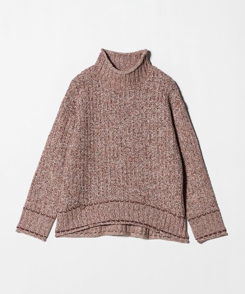 A DAY IN THE LIFE UNITED ARROWS(アデイインザライフユナイテッドアローズ)の「バルキーアクリル メランジケーブル ハイネックニット <A DAY IN THE LIFE>(ニット/セーター・レディース・ベージュ/ピンク/ブラック・FREE)」の3枚目の写真