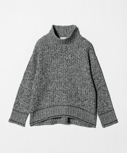 A DAY IN THE LIFE UNITED ARROWS(アデイインザライフユナイテッドアローズ)の「バルキーアクリル メランジケーブル ハイネックニット <A DAY IN THE LIFE>(ニット/セーター・レディース・ベージュ/ピンク/ブラック・FREE)」の2枚目の写真