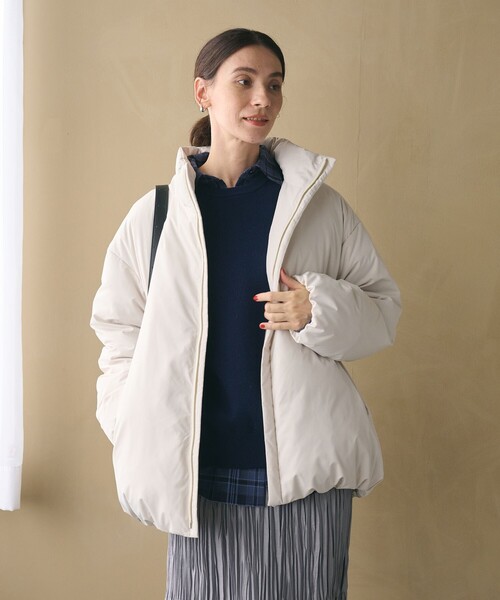 BEAUTY&YOUTH UNITED ARROWS（ビューティーアンドユースユナイテッドアローズ）の「【WEB限定 Wardrobe DAILY MINIMAL】スタンドカラー コクーンダウンジャケット ウォッシャブル（ダウンジャケット/コート・レディース・ダークグレー/ブラック/オフホワイト・FREE）」の4枚目の写真