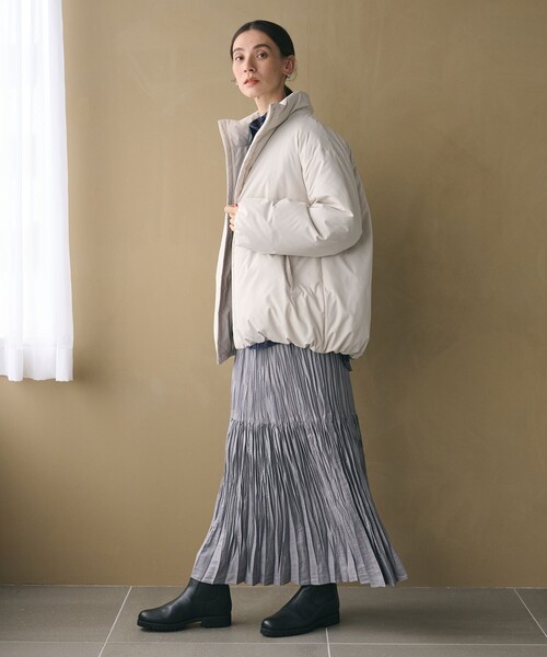 BEAUTY&YOUTH UNITED ARROWS（ビューティーアンドユースユナイテッドアローズ）の「【WEB限定 Wardrobe DAILY MINIMAL】スタンドカラー コクーンダウンジャケット ウォッシャブル（ダウンジャケット/コート・レディース・ダークグレー/ブラック/オフホワイト・FREE）」の8枚目の写真