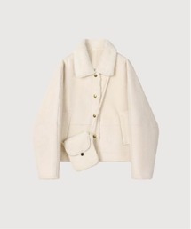 LA POMME petit(ラポミ・プチ)のCropped Mouton Jacket With Mini Bag(ムートンコート)