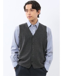 TAKA-Q（タカキュー）の「【ウォッシャブル ウール混】タカキュー ミラノリブ 前開きベスト（ベスト・メンズ）」