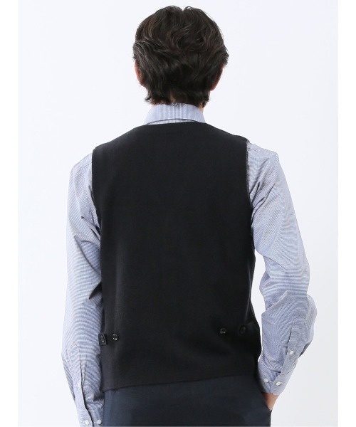 TAKA-Q（タカキュー）の「【ウォッシャブル ウール混】タカキュー ミラノリブ 前開きベスト（ベスト・メンズ・グレー系その他2/ネイビー・MEDIUM/X-LARGE/LARGE）」の21枚目の写真