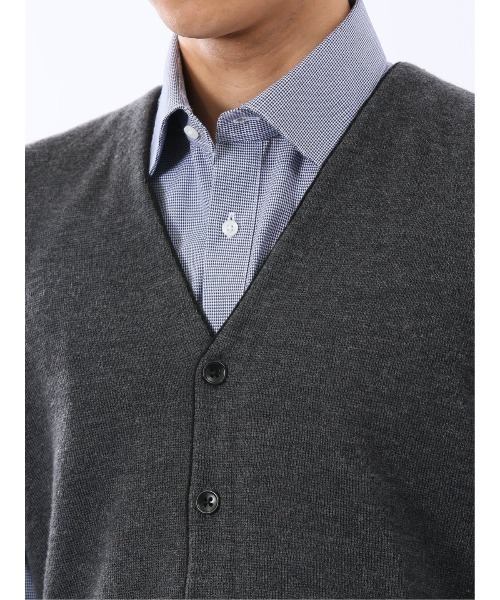 TAKA-Q（タカキュー）の「【ウォッシャブル ウール混】タカキュー ミラノリブ 前開きベスト（ベスト・メンズ・グレー系その他2/ネイビー・MEDIUM/X-LARGE/LARGE）」の5枚目の写真