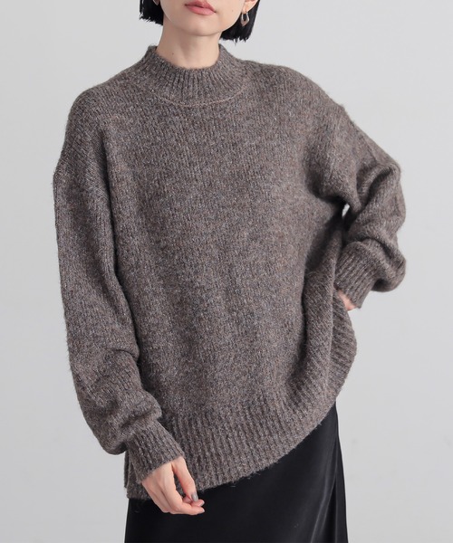 for/c(フォーシー)の「ハイネックニット【サスティナブル】(ニット/セーター・レディース・ブラウン/アイボリー/グレー・M/L)」の3枚目の写真