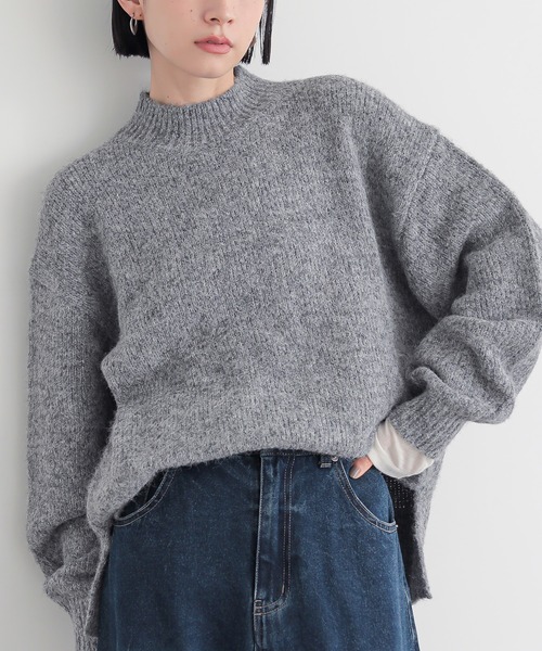 for/c(フォーシー)の「ハイネックニット【サスティナブル】(ニット/セーター・レディース・ブラウン/アイボリー/グレー・M/L)」の1枚目の写真