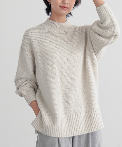 for/c(フォーシー)の「ハイネックニット【サスティナブル】(ニット/セーター・レディース・ブラウン/アイボリー/グレー・M/L)」の2枚目の写真