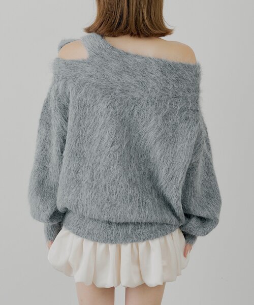 Chico（チコ）の「肩リボンショルダースリットオフショルシャギーニット（ニット/セーター・レディース・ブラウン/ピンク/チャコールグレー/アイボリー・FREE）」の19枚目の写真