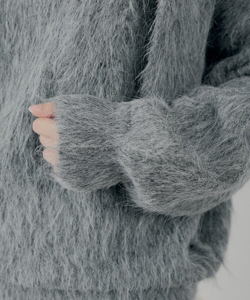 Chico（チコ）の「肩リボンショルダースリットオフショルシャギーニット（ニット/セーター・レディース・ブラウン/ピンク/チャコールグレー/アイボリー・FREE）」の21枚目の写真