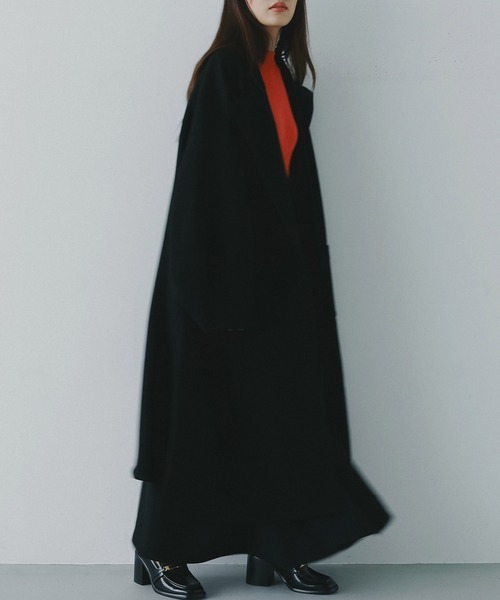 AJUGA.（アジュガ）の「スムースポンチロングコート（チェスターコート・レディース・ブラック/ネイビー・FREE）」の15枚目の写真