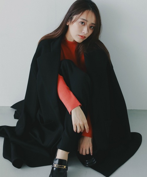 AJUGA.（アジュガ）の「スムースポンチロングコート（チェスターコート・レディース・ブラック/ネイビー・FREE）」の19枚目の写真