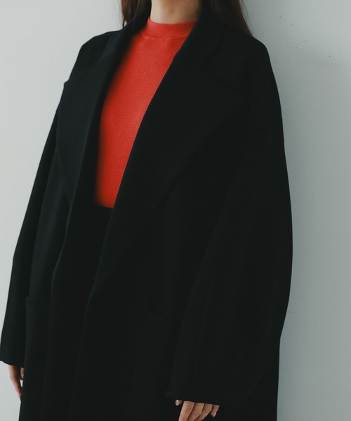AJUGA.（アジュガ）の「スムースポンチロングコート（チェスターコート・レディース・ブラック/ネイビー・FREE）」の11枚目の写真