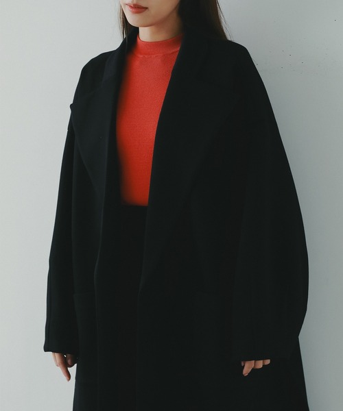 AJUGA.（アジュガ）の「スムースポンチロングコート（チェスターコート・レディース・ブラック/ネイビー・FREE）」の12枚目の写真