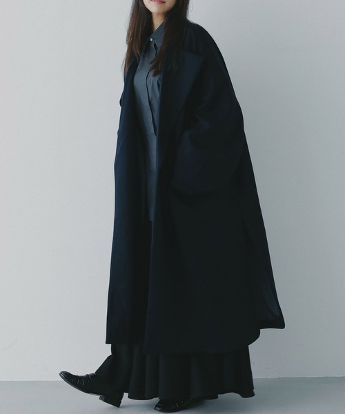 AJUGA.（アジュガ）の「スムースポンチロングコート（チェスターコート・レディース・ブラック/ネイビー・FREE）」の21枚目の写真