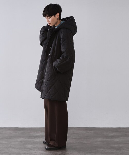 OPAQUE.CLIP（オペークドットクリップ）の「撥水キルティングロングコート【洗える】（その他アウター・レディース・ブラック/ブラウン系・38/40/42）」の6枚目の写真