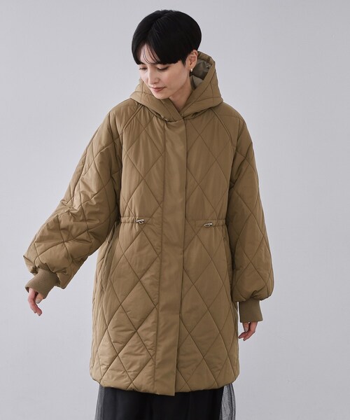 撥水キルティングロングコート【洗える】（その他アウター）｜OPAQUE