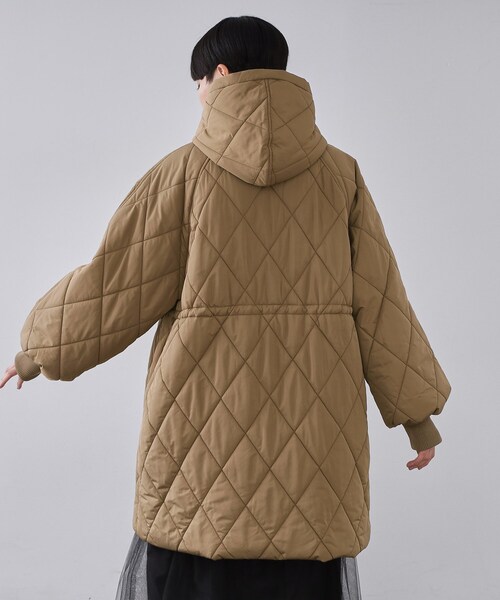 撥水キルティングロングコート【洗える】（その他アウター）｜OPAQUE