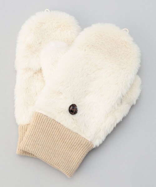 coen（コーエン）の「2wayファーライクミトン（手袋・レディース・ナチュラル/ダークブラウン/ベージュ・FREE）」の3枚目の写真