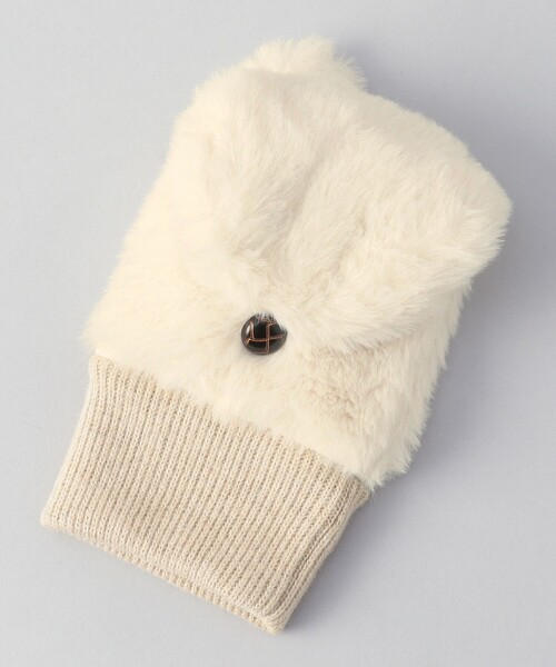 coen（コーエン）の「2wayファーライクミトン（手袋・レディース・ナチュラル/ダークブラウン/ベージュ・FREE）」の4枚目の写真