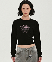 MINI BUTTERFLY SIGNATURE SLEEVE KNIT_BLACK PINK