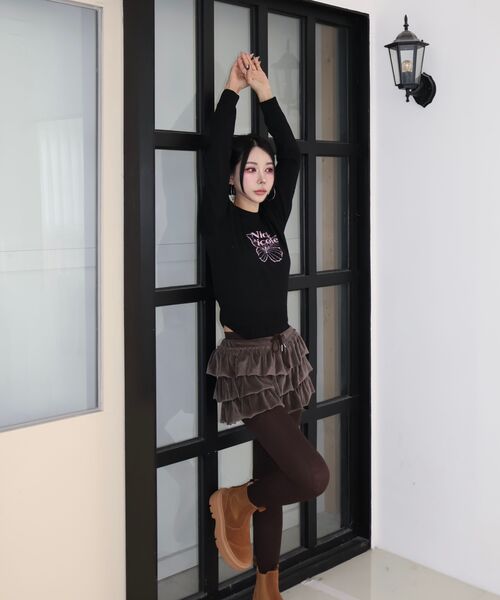 NICK&NICOLE(ニックアンドニコール)の「MINI BUTTERFLY SIGNATURE SLEEVE KNIT_BLACK PINK(ニット/セーター・レディース・その他・FREE)」の6枚目の写真