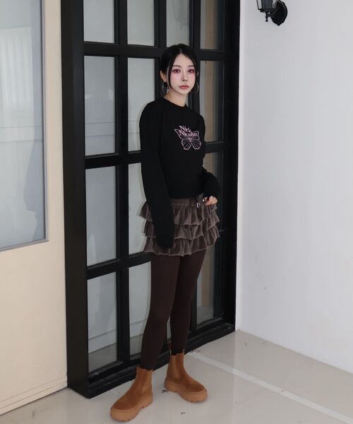 NICK&NICOLE(ニックアンドニコール)の「MINI BUTTERFLY SIGNATURE SLEEVE KNIT_BLACK PINK(ニット/セーター・レディース・その他・FREE)」の8枚目の写真