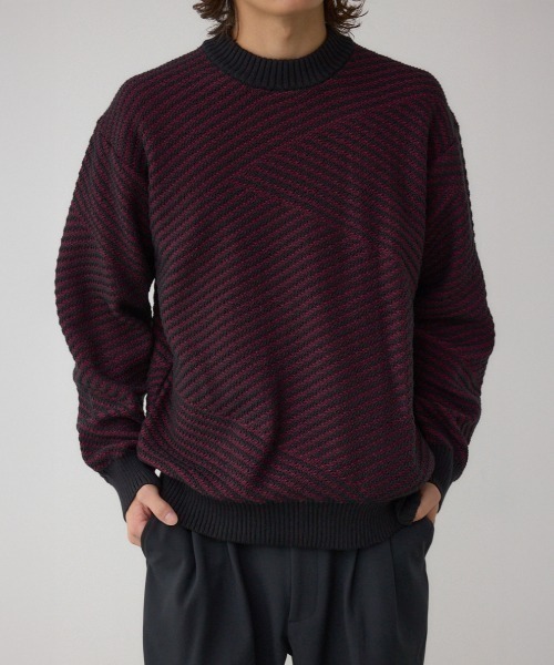 セール】ジグトーンジャガードニット（ニット/セーター）｜AZUL BY