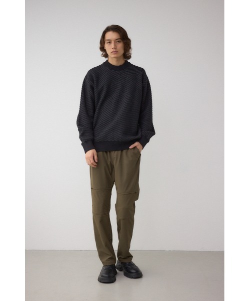 AZUL by moussy(アズールバイマウジー)の「ジグトーンジャガードニット(ニット/セーター・メンズ・グレー/ブラック/グリーン/レッド・SMALL/MEDIUM/LARGE)」の7枚目の写真
