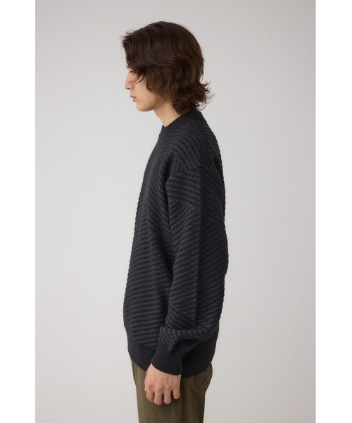 AZUL by moussy(アズールバイマウジー)の「ジグトーンジャガードニット(ニット/セーター・メンズ・グレー/ブラック/グリーン/レッド・SMALL/MEDIUM/LARGE)」の9枚目の写真