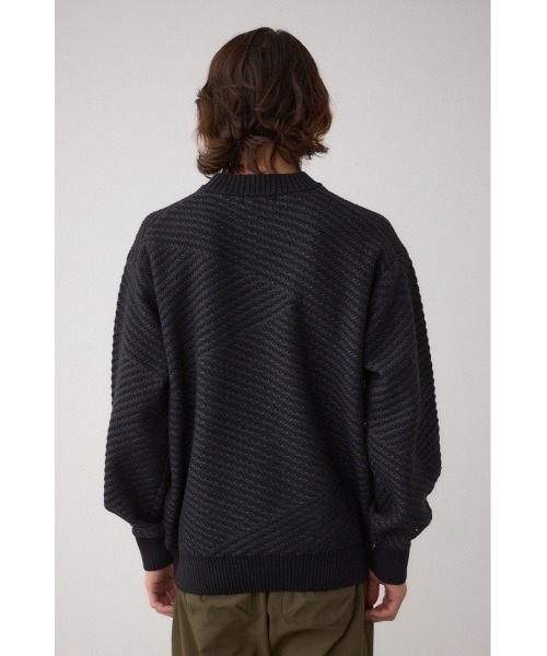 AZUL by moussy(アズールバイマウジー)の「ジグトーンジャガードニット(ニット/セーター・メンズ・グレー/ブラック/グリーン/レッド・SMALL/MEDIUM/LARGE)」の10枚目の写真