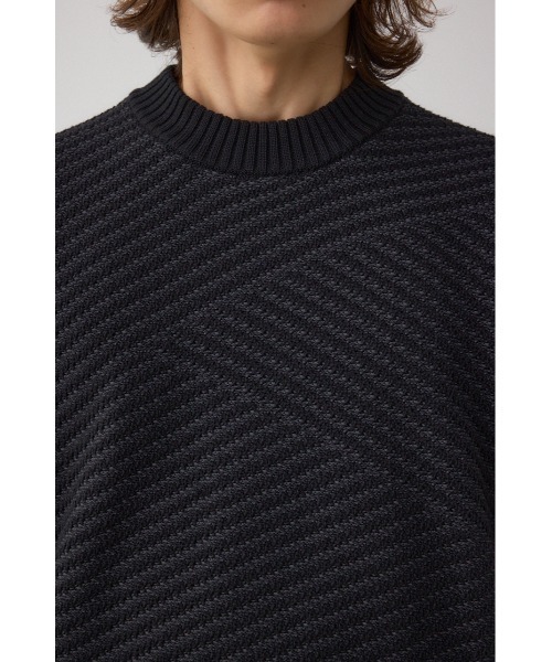 AZUL by moussy(アズールバイマウジー)の「ジグトーンジャガードニット(ニット/セーター・メンズ・グレー/ブラック/グリーン/レッド・SMALL/MEDIUM/LARGE)」の11枚目の写真