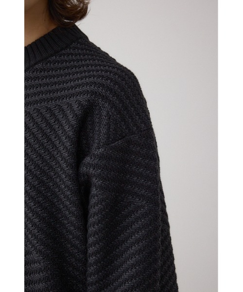 AZUL by moussy(アズールバイマウジー)の「ジグトーンジャガードニット(ニット/セーター・メンズ・グレー/ブラック/グリーン/レッド・SMALL/MEDIUM/LARGE)」の12枚目の写真