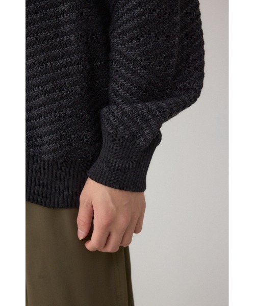 AZUL by moussy(アズールバイマウジー)の「ジグトーンジャガードニット(ニット/セーター・メンズ・グレー/ブラック/グリーン/レッド・SMALL/MEDIUM/LARGE)」の13枚目の写真