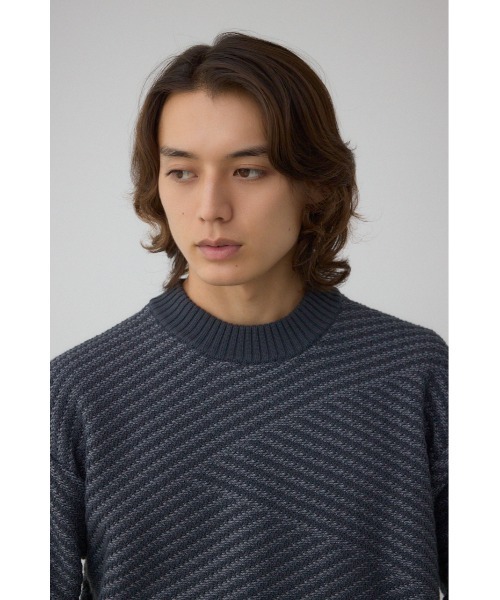 AZUL by moussy(アズールバイマウジー)の「ジグトーンジャガードニット(ニット/セーター・メンズ・グレー/ブラック/グリーン/レッド・SMALL/MEDIUM/LARGE)」の15枚目の写真