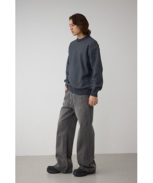 AZUL by moussy(アズールバイマウジー)の「ジグトーンジャガードニット(ニット/セーター・メンズ・グレー/ブラック/グリーン/レッド・SMALL/MEDIUM/LARGE)」の17枚目の写真