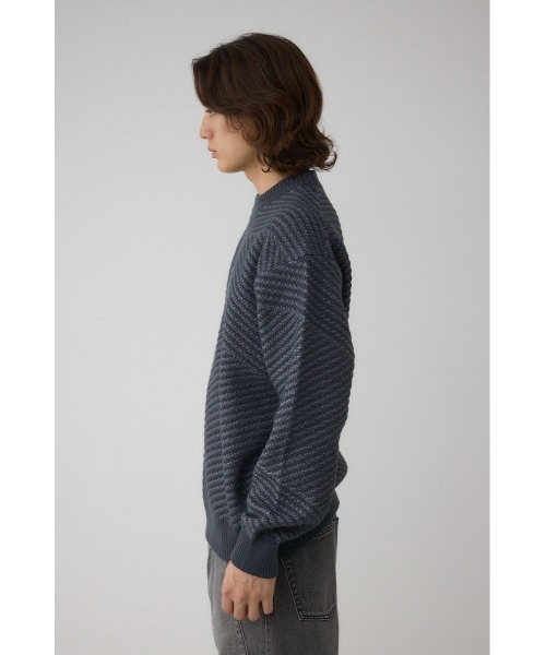 AZUL by moussy(アズールバイマウジー)の「ジグトーンジャガードニット(ニット/セーター・メンズ・グレー/ブラック/グリーン/レッド・SMALL/MEDIUM/LARGE)」の19枚目の写真
