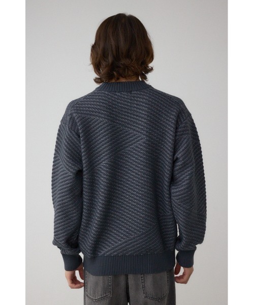 AZUL by moussy(アズールバイマウジー)の「ジグトーンジャガードニット(ニット/セーター・メンズ・グレー/ブラック/グリーン/レッド・SMALL/MEDIUM/LARGE)」の20枚目の写真