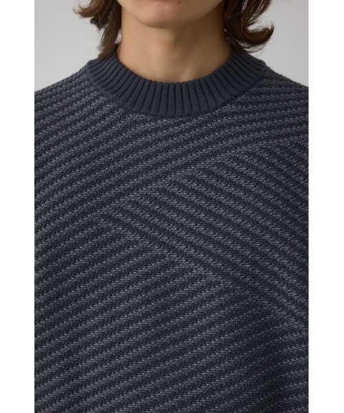 AZUL by moussy(アズールバイマウジー)の「ジグトーンジャガードニット(ニット/セーター・メンズ・グレー/ブラック/グリーン/レッド・SMALL/MEDIUM/LARGE)」の21枚目の写真
