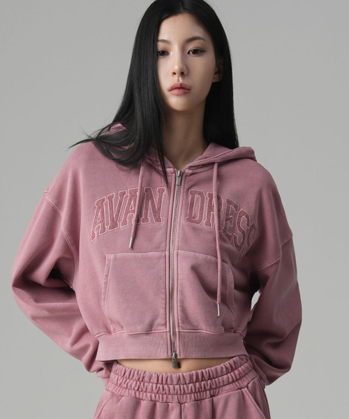 AVANDRESS（アバンドレス ）の「Felt 3D Pigment Zip - Up - 3COL（パーカー・レディース・ブラック/チャコール/PINK・MEDIUM/SMALL）」の4枚目の写真
