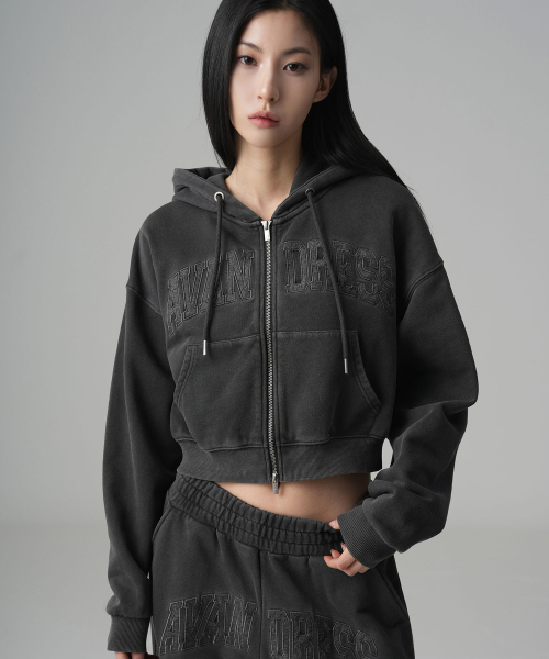 AVANDRESS（アバンドレス ）の「Felt 3D Pigment Zip - Up - 3COL（パーカー・レディース・ブラック/チャコール/PINK・MEDIUM/SMALL）」の6枚目の写真