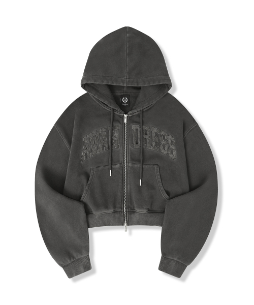 AVANDRESS（アバンドレス ）の「Felt 3D Pigment Zip - Up - 3COL（パーカー・レディース・ブラック/チャコール/PINK・MEDIUM/SMALL）」の9枚目の写真