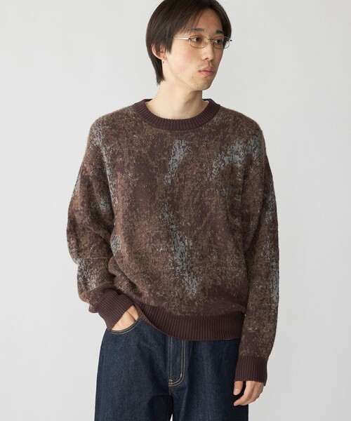 City Ambient Products(シティアンビエントプロダクツ)の「City Ambient Products: シャギー ジャカード クルーネック ニット(ニット/セーター・メンズ・グレー/ブルー/ブラウン・SMALL/LARGE/MEDIUM)」の3枚目の写真