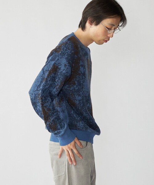 City Ambient Products(シティアンビエントプロダクツ)の「City Ambient Products: シャギー ジャカード クルーネック ニット(ニット/セーター・メンズ・グレー/ブルー/ブラウン・SMALL/LARGE/MEDIUM)」の8枚目の写真