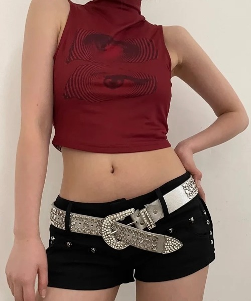 Y2K レディース ベルト ラインストーン(BDS)（ベルト）｜WARAIJOGO