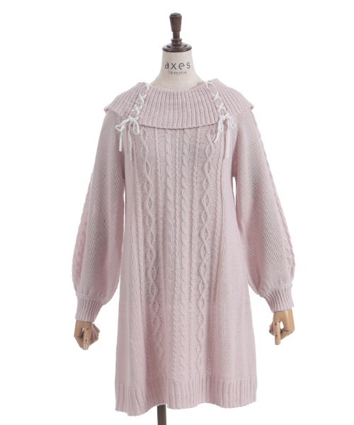 レースアップニットチュニック レースアップニットチュニック | axes femme -outlet- | axes femme