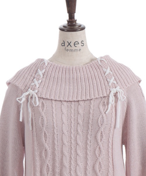 レースアップニットチュニック レースアップニットチュニック | axes femme -outlet- | axes femme