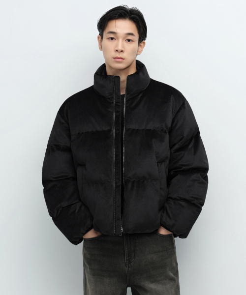 デイリープファー ベルベットショートダウンジャケット [ブラック
