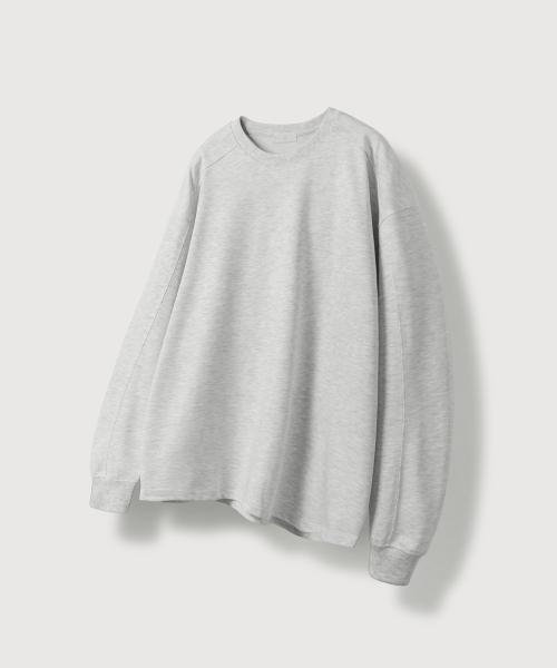 MOOD INSIDE(ムードインサイド)の「Stitch Line Long Sleeve_White Melange(Tシャツ/カットソー・メンズ・ライトグレー・LARGE/X-LARGE/MEDIUM)」の1枚目の写真
