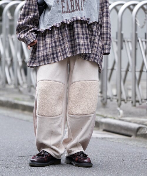etsinta（エシンタ）の「【etsinta/エシンタ】リメイクフリースカーブパンツ（その他パンツ・レディース・ブラウン/チャコールグレー/アイボリー・ONE SIZE）」の12枚目の写真