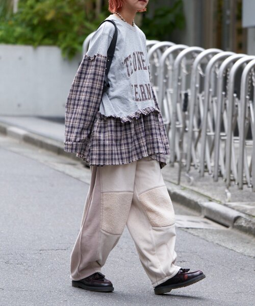 etsinta（エシンタ）の「【etsinta/エシンタ】リメイクフリースカーブパンツ（その他パンツ・レディース・ブラウン/チャコールグレー/アイボリー・ONE SIZE）」の18枚目の写真